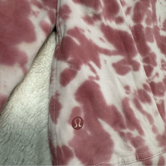 Lululemon All Yours Hoodie Marmoleado Tie Dye Women’s 4 Fleece Rose Pink Yoga - Picture 5 of 9